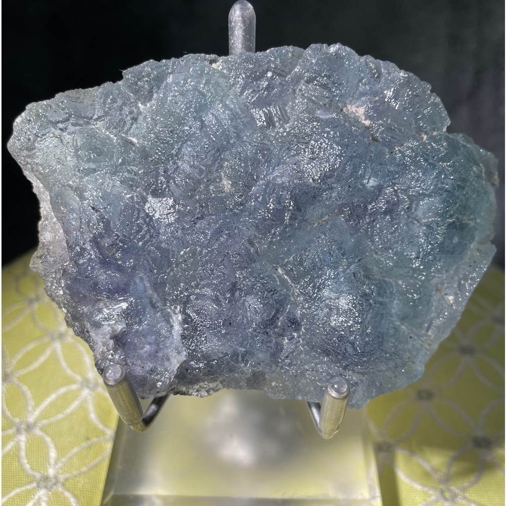 Raw crystal cluster- green/blue fluorite 4”x3”